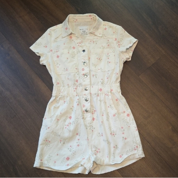 Celebrity Pink Denim Floral Jumpsuit - Cream and Pink - Picture 5 of 5